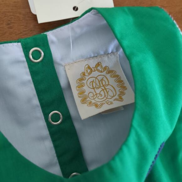 The Beaufort Bonnet Girls Brady Button-In Dress-Kiawah Kelly Green - Picture 6 of 6